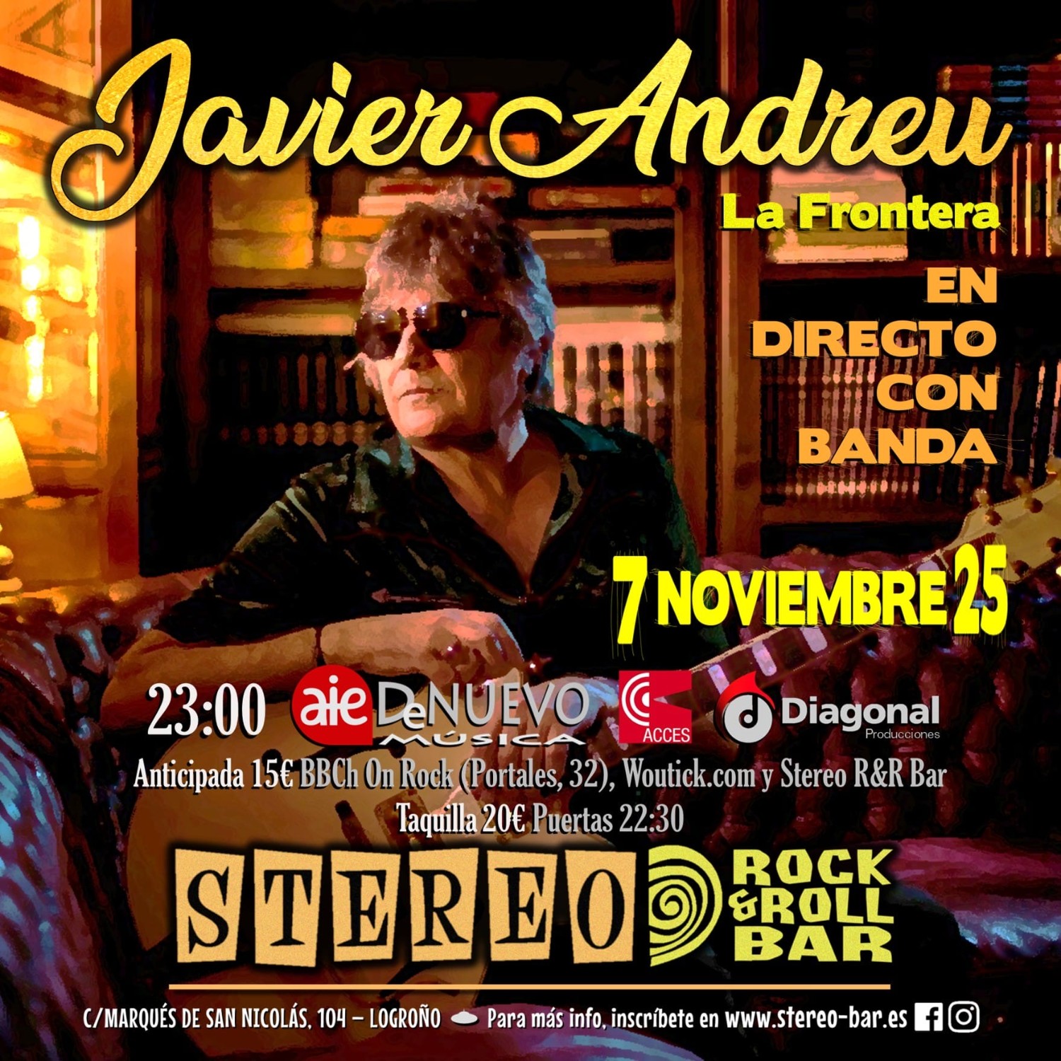 Javier Andreu en directo con Banda en STEREO Logroño ( AIE de nuevo)