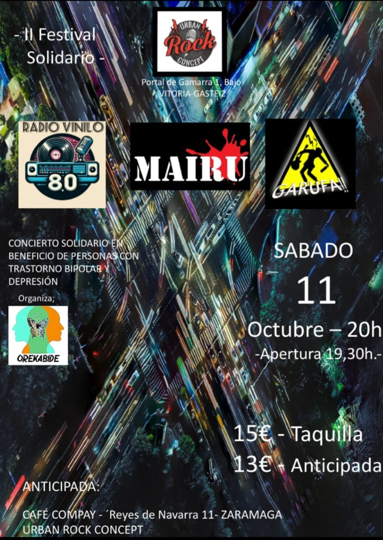 FESTIVAL SOLIDARIO (RADIO VINILO + MAIRU + GARUFA) en Vitoria