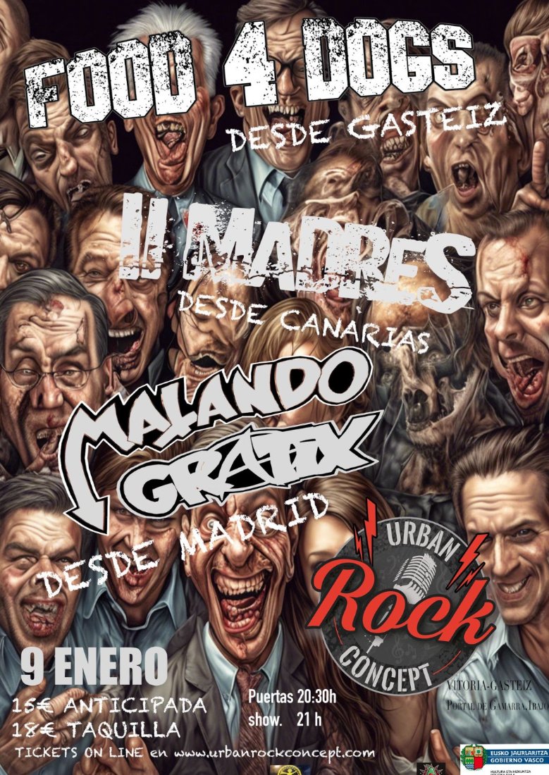 FOOD 4 DOGS + II MADRES + MATANDO GRATIX en Vitoria
